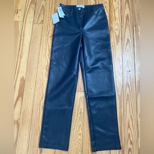 Aritzia Wilfred The Melina High Waisted Vegan Leather Pant 4 Regular In Admiral